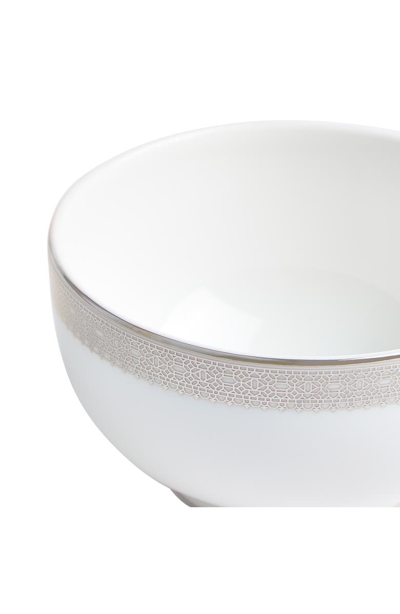 Vera Wang Lace Bone China Rice Bowl, Alternate, color, Platinum
