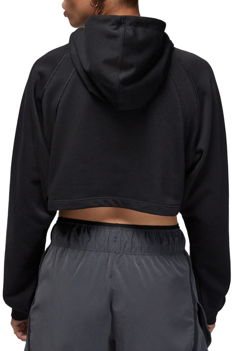 Crop Cotton Blend Hoodie, Alternate, color, BLACK/ BLACK/ BLACK/ STEALTH