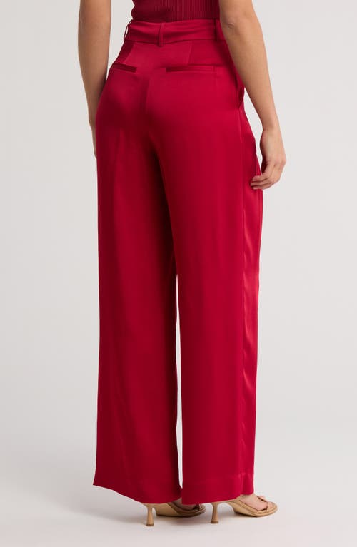 Simkhai Mercer Pleated Pant In Cherry Red