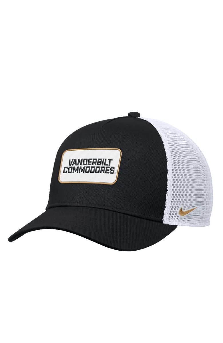 Nike Men's Nike Black Vanderbilt Commodores 2025 On-Field Rise Trucker Performance Adjustable Hat, Main, color, 