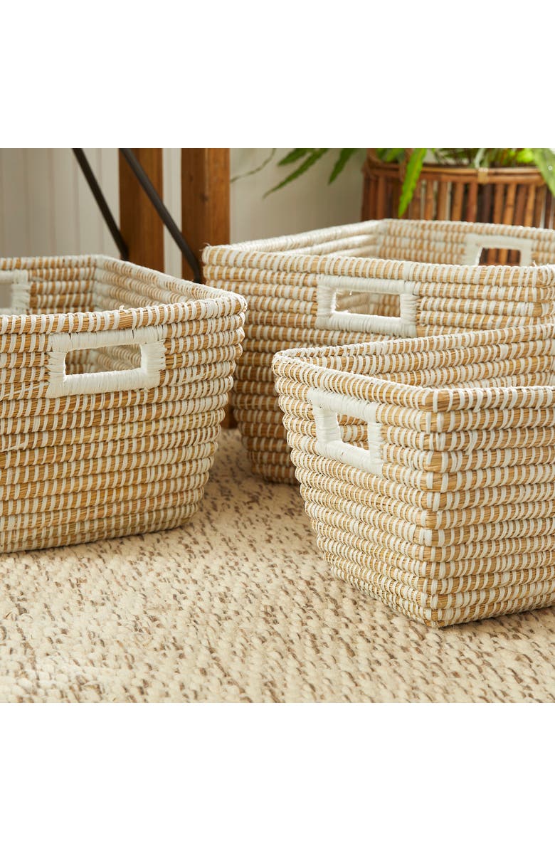 Napa Home & Garden Rivergrass Rectangular Baskets With Handles Set of 3, Alternate, color,