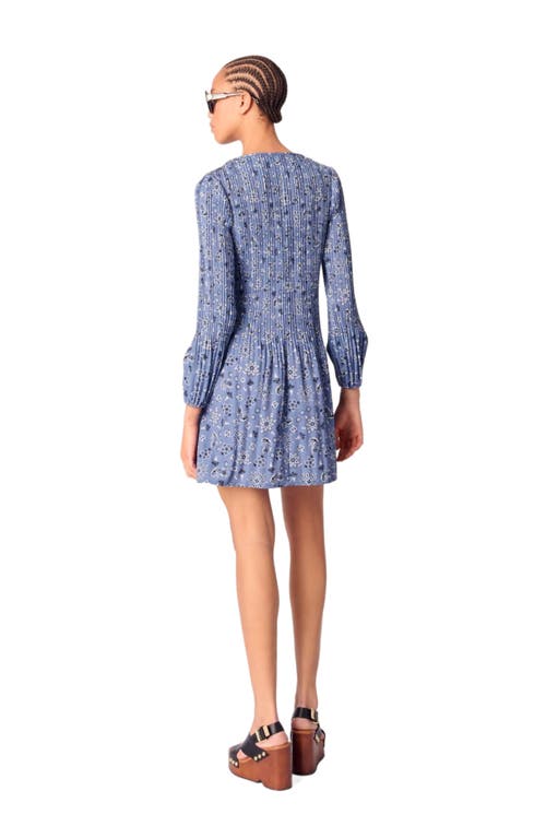 Maje Patterned Pleated Dress In Blue Bandana Print