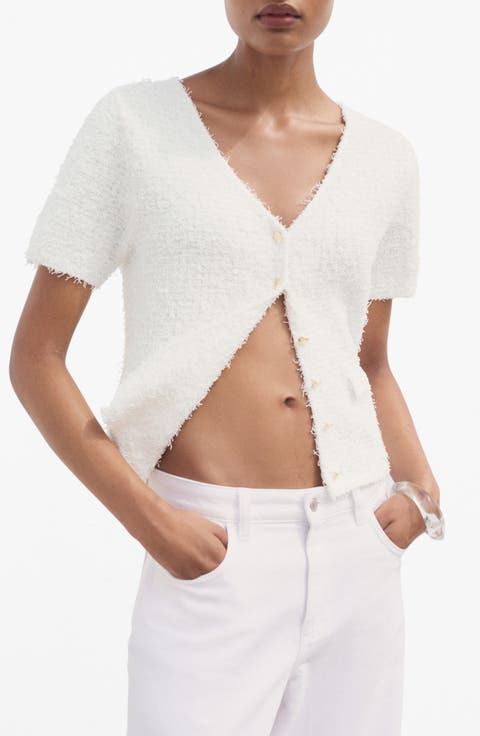 Bouclé Cardigan Sweater (Regular & Plus)