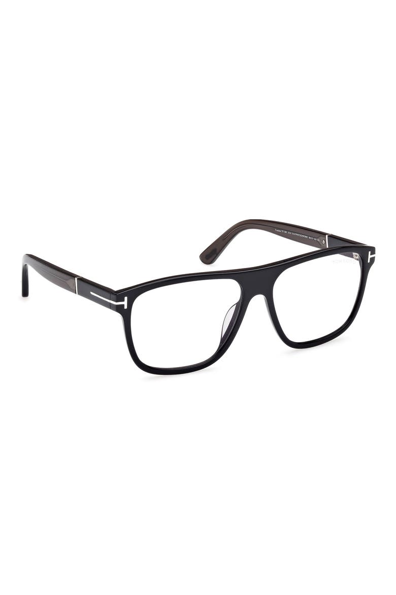 Frances 58mm Square Optical Glasses, Alternate, color, SHINY BLACK / SMOKE