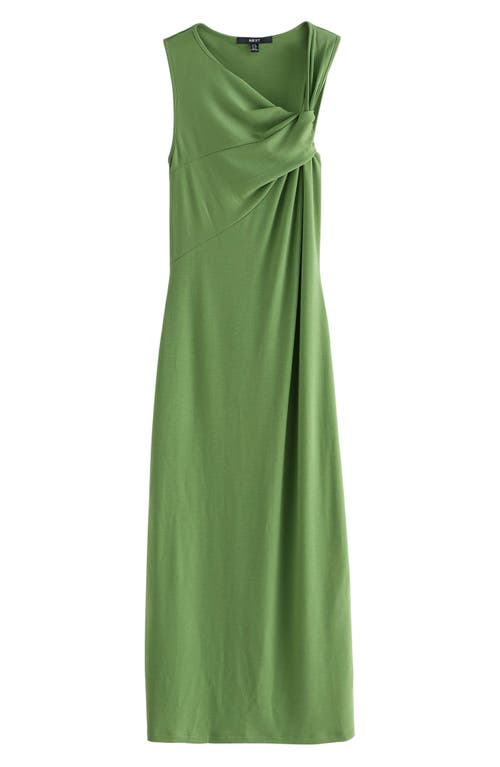 Next Slinky Ruched Maxi Dress In Green