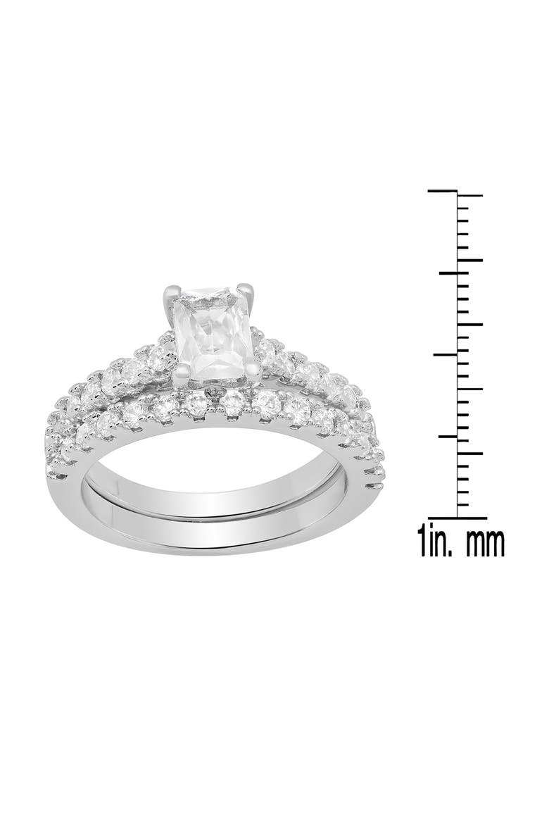 Set of 2 Simulated Diamond Rings, Alternate, color, SILVER