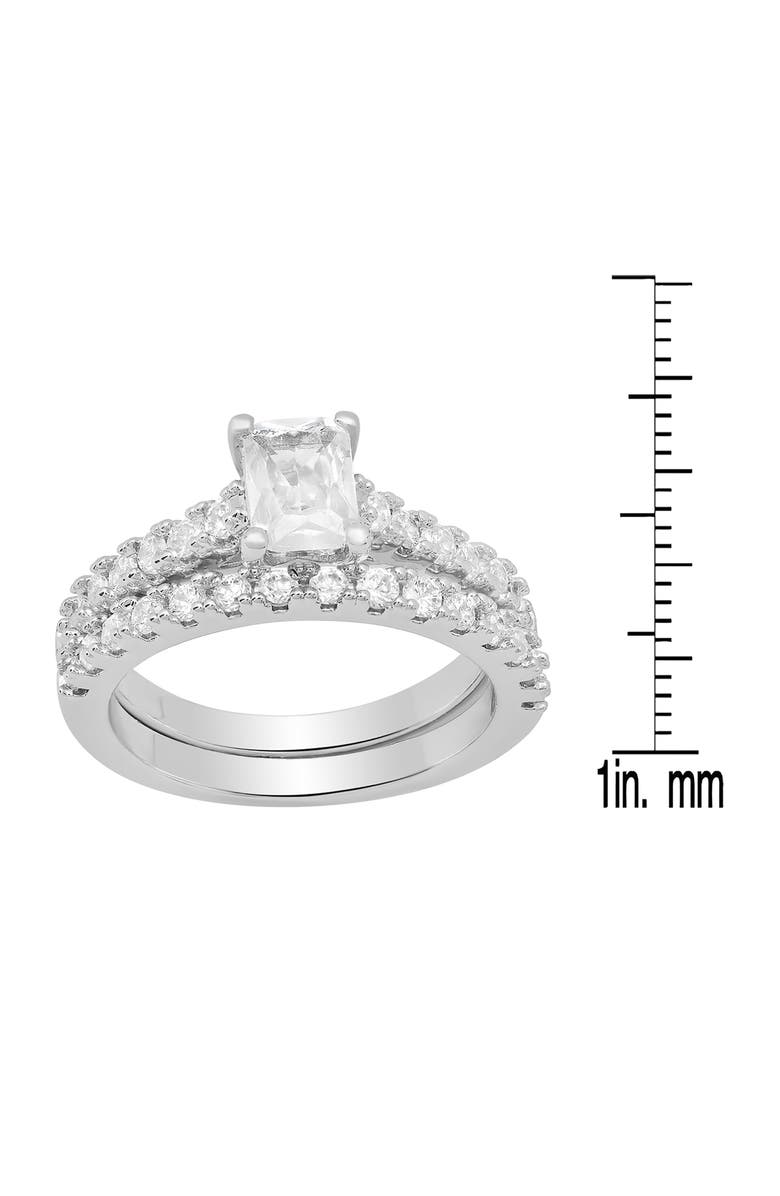 HMY JEWELRY Set of 2 Simulated Diamond Rings, Alternate, color, Silver