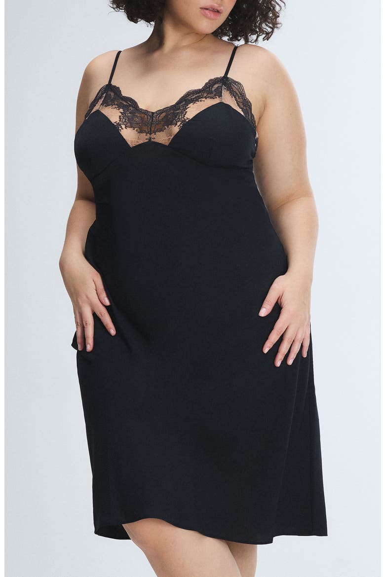 Lacestruck Sleep Slipdress, Alternate, color, TIRAMISU TAN/ BLACK CAVIAR
