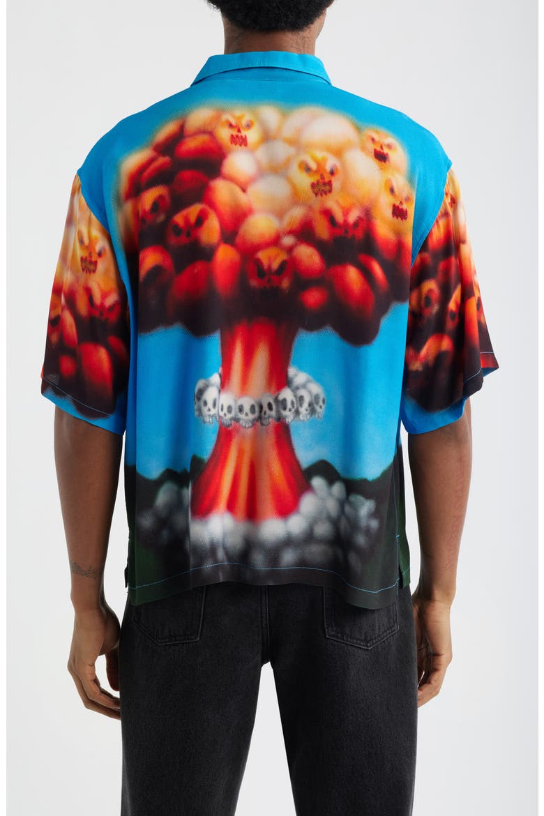 Explosion Graphic Button-Up Shirt, Alternate, color, BLUE MULTI