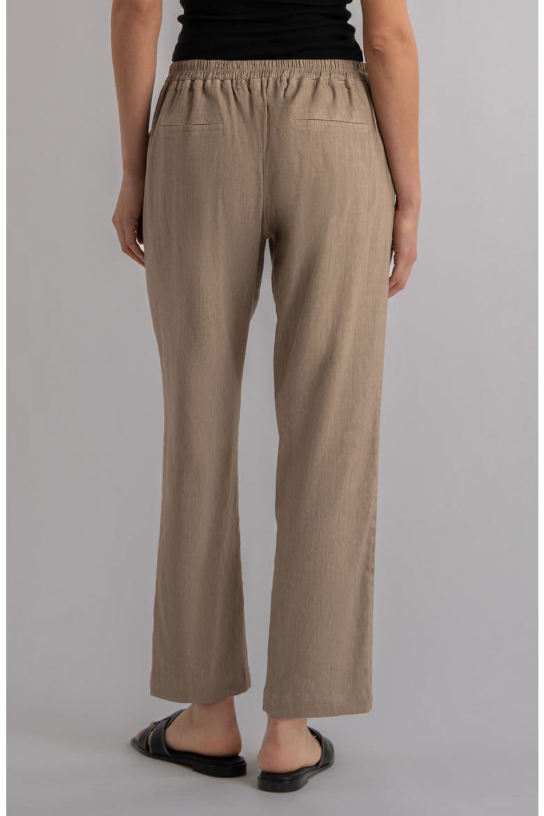 Rosalie Pull-On Tapered Linen Blend Pants, Alternate, color, KHAKI