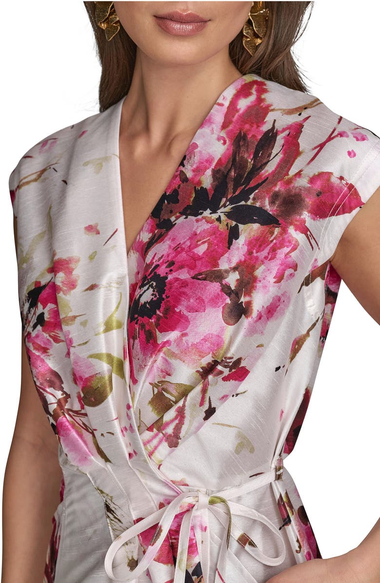 Donna Karan New York Floral Tiered Wrap Dress, Alternate, color, 