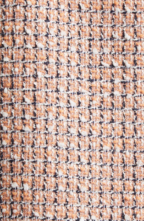 Etro Short Sleeve Crop Tweed Jacket In Brown