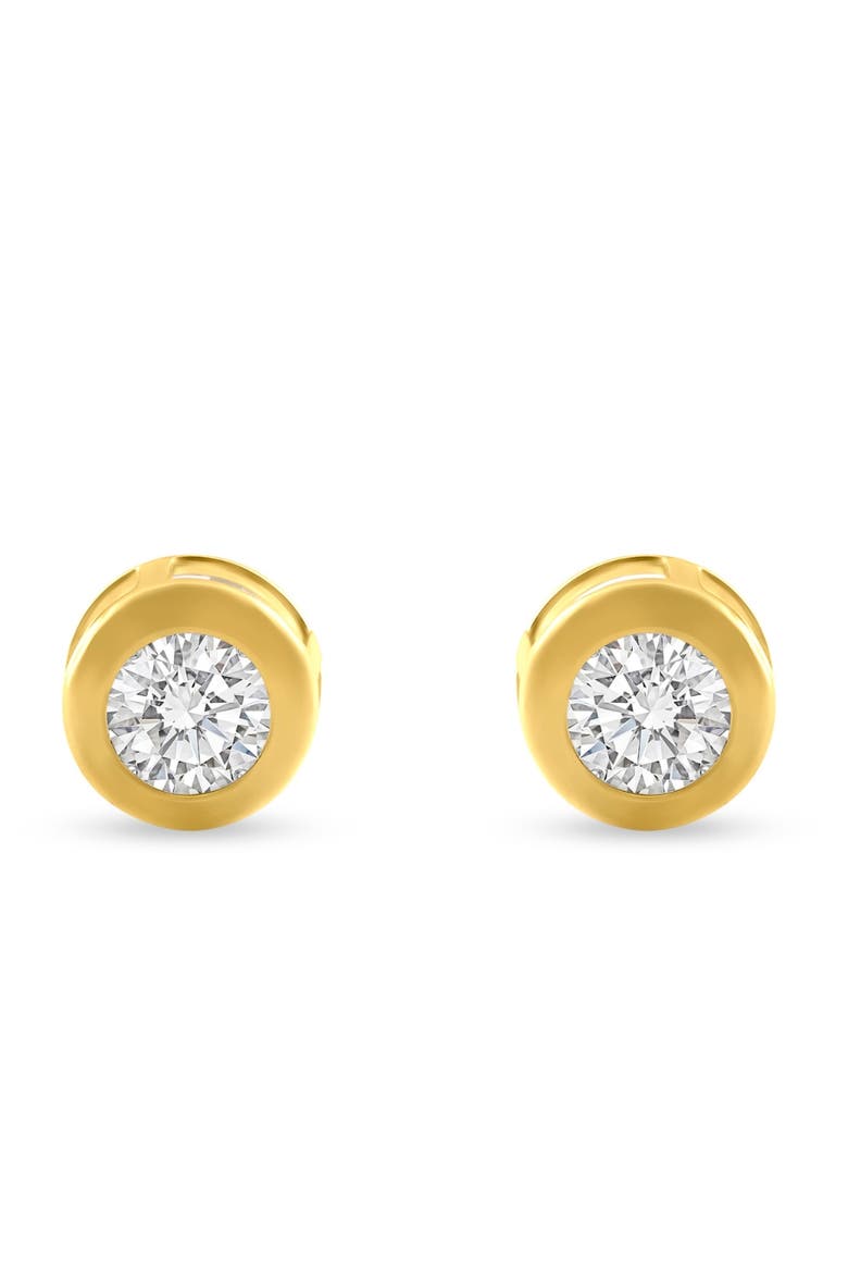 .50 - 1.75 Carat TW Diamond Bezel Stud Earrings in 14k Gold Lab Grown, Main, color, Yellow Gold - .50Ct