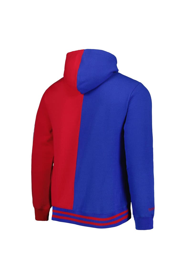 Men's Mitchell & Ness Royal/Red Philadelphia 76ers Hardwood Classics Split Pullover Hoodie, Alternate, color, Royal