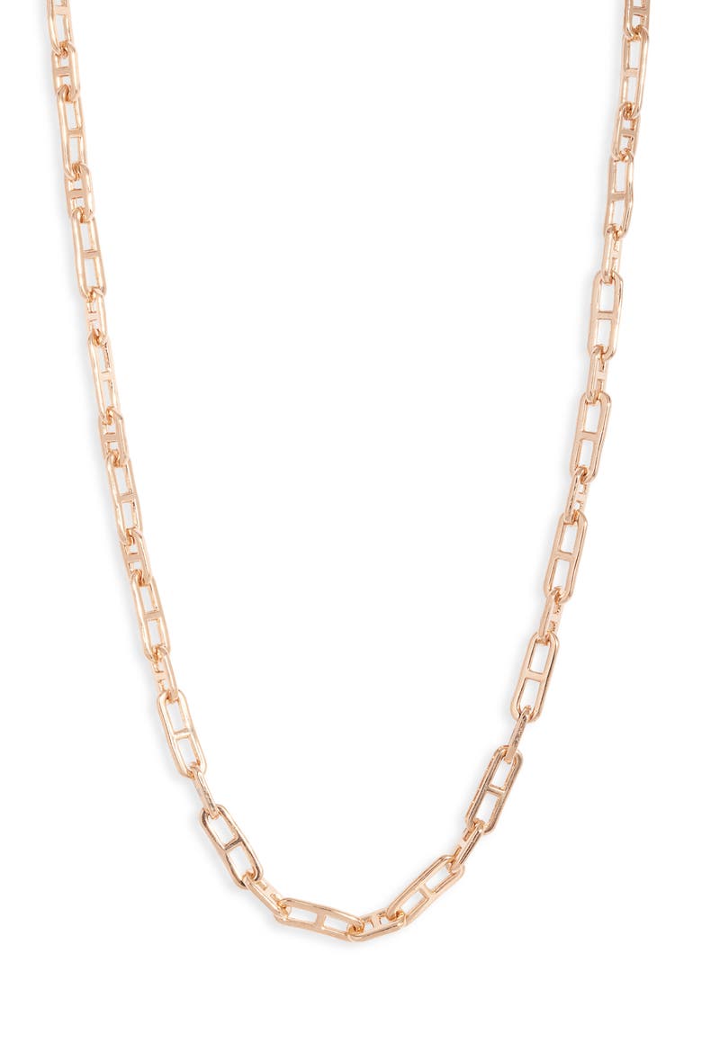Bar Paper Clip Chain Necklace, Main, color, GOLD