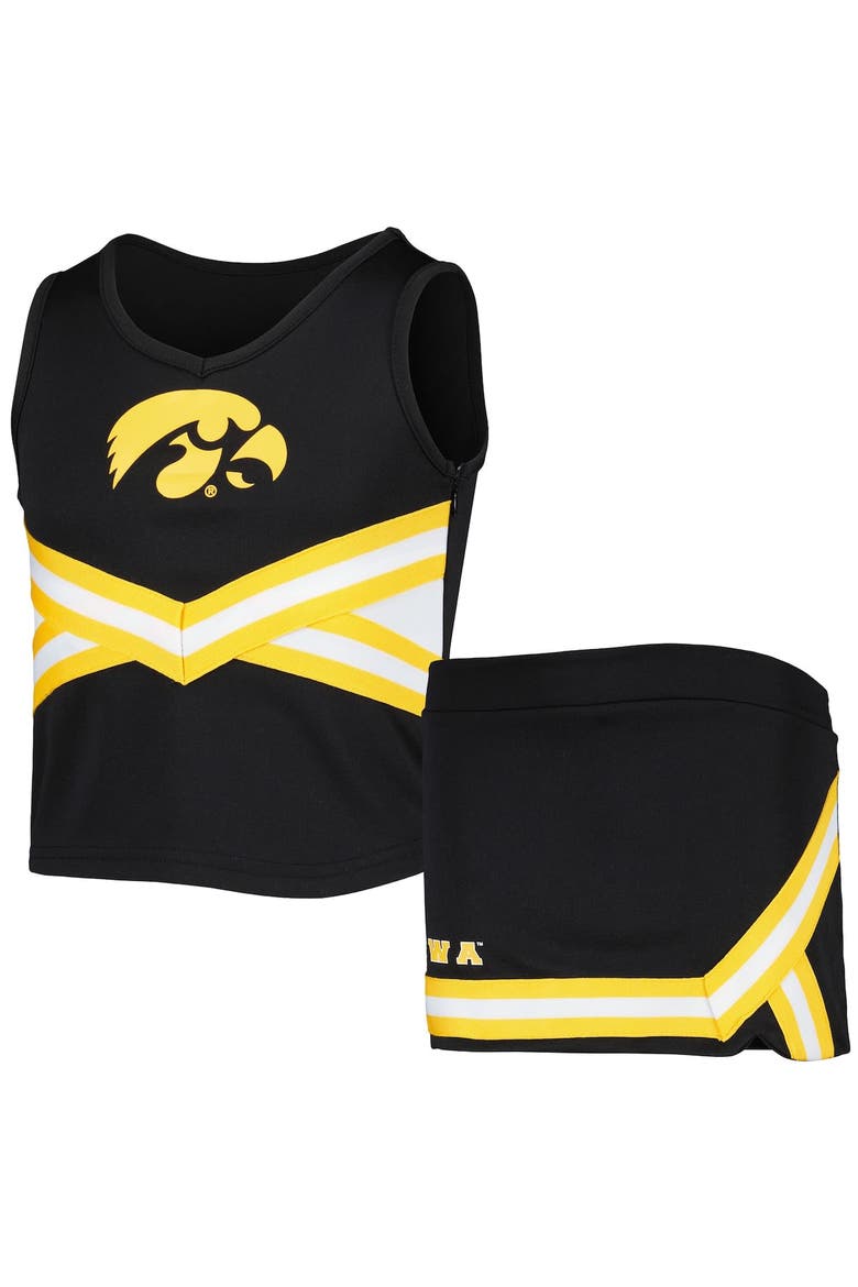 Girls Youth Colosseum Black Iowa Hawkeyes Carousel Cheerleader Set, Main, color, Black