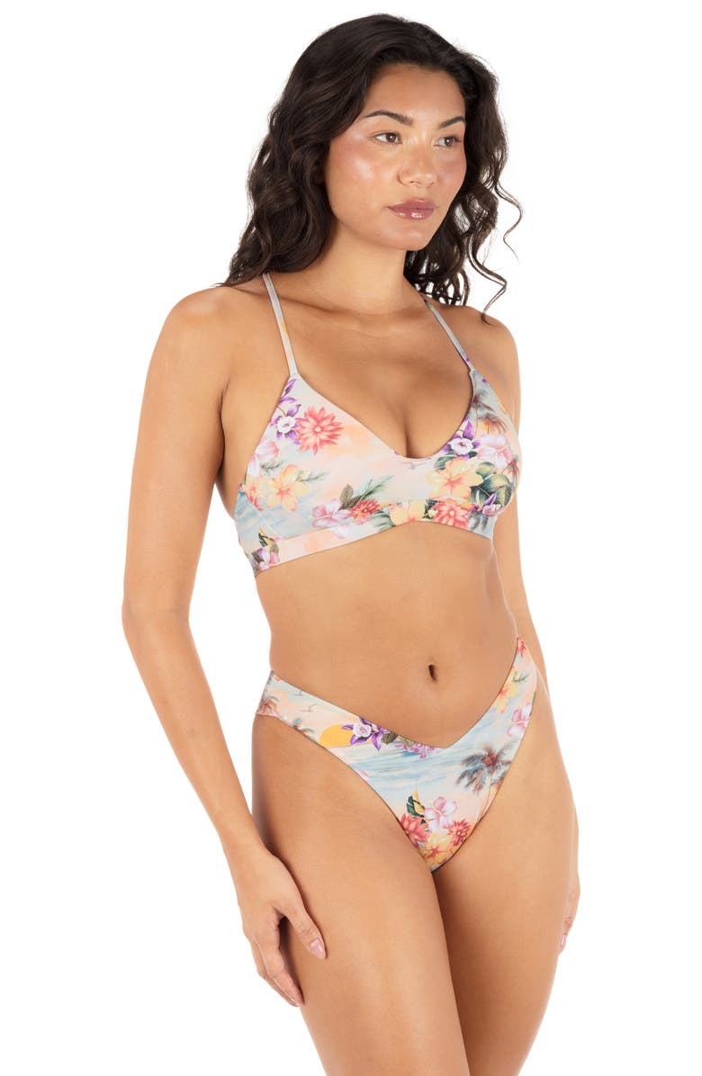 Hurley Scenic Sunset Racerback Bikini Top, Alternate, color, Shell Pink Multi