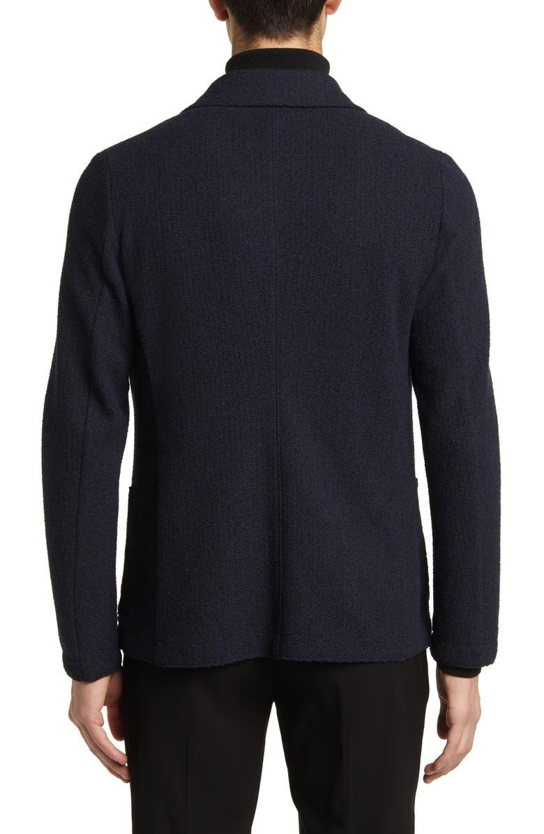 Harris Wharf London Peak Lapel Double Breasted Blazer, Alternate, color, Blue Black