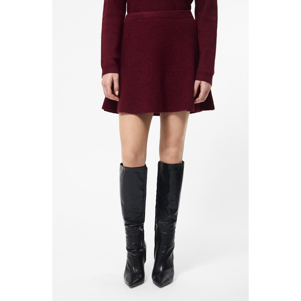 French Connection Vhari Sweater Miniskirt In Burgundy