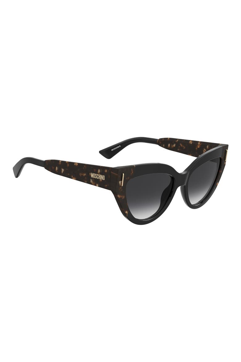 56mm Gradient Cat Eye Sunglasses, Alternate, color, BLACK HAVANA/ DARK GREY SF