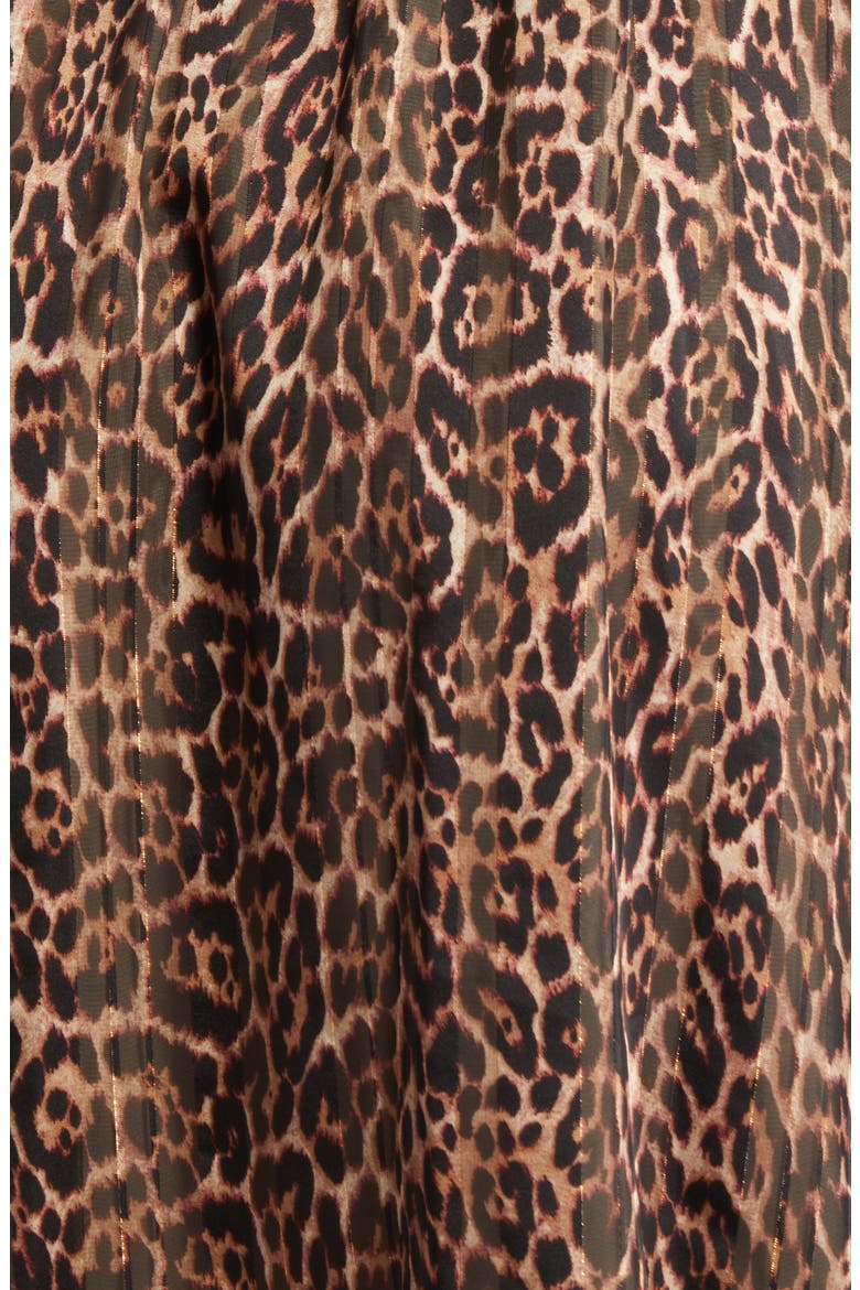 Metallic Leopard Print Long Sleeve Dress, Alternate, color, LIGHT COFFEE/ VICUNA MU