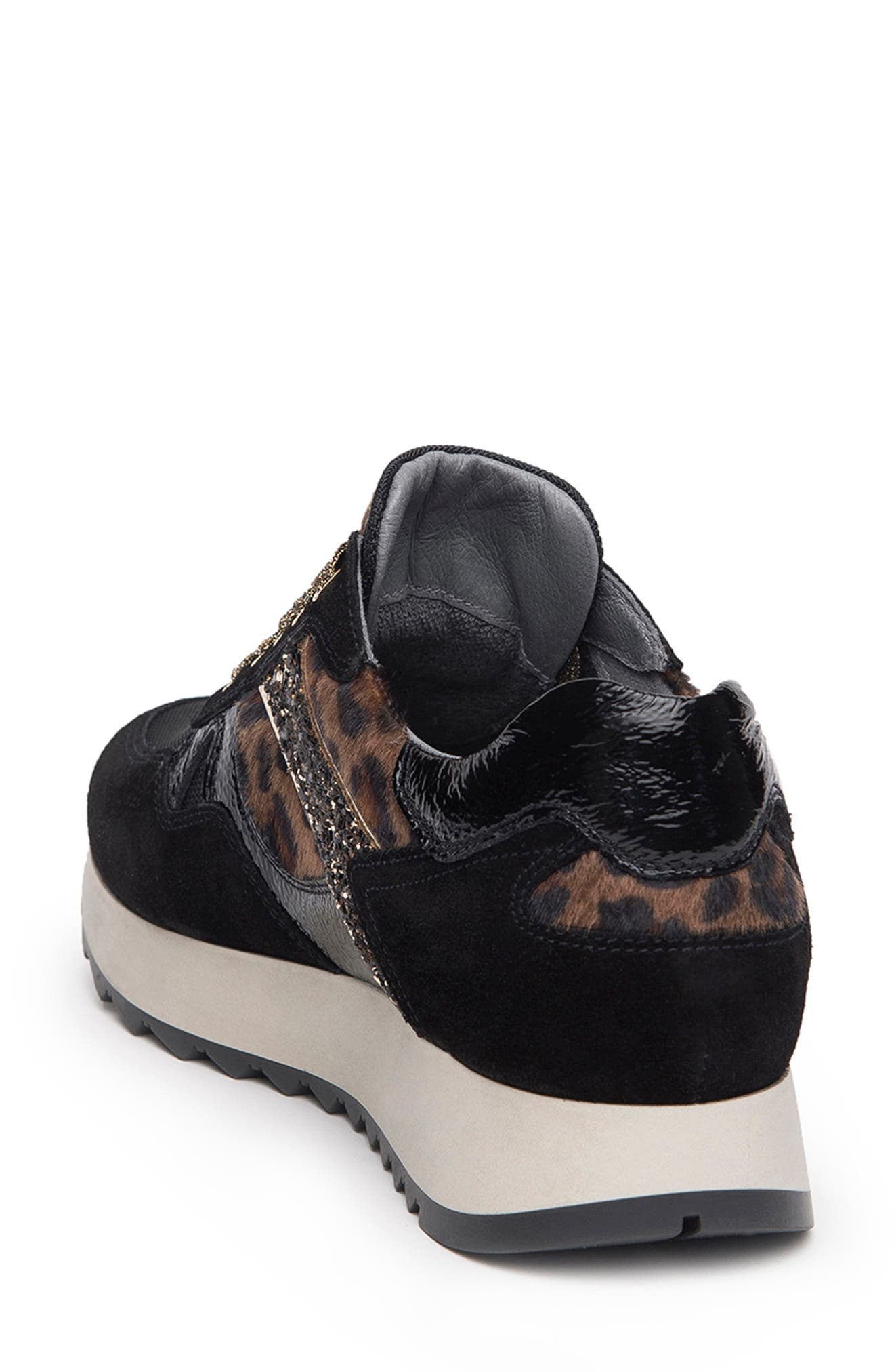 NeroGiardini Leopard Glitter Runner Sneaker, Alternate, color, 