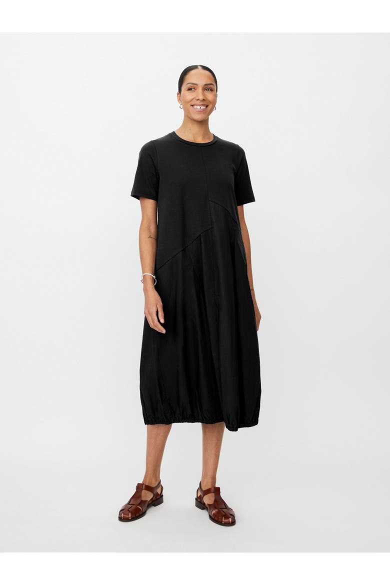Manaholin Short Sleeve Midi Dress, Main, color, Black