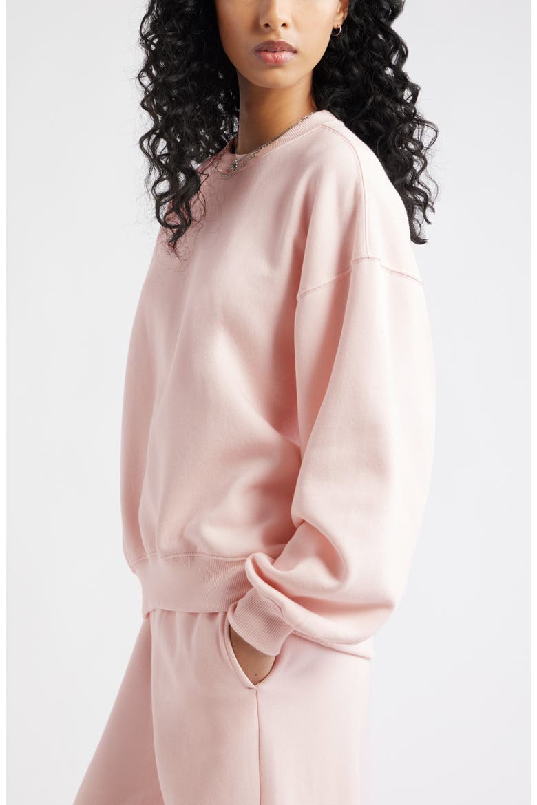 Relaxed Cotton Blend Sweatshirt, Alternate, color, PINK PRIMROSE