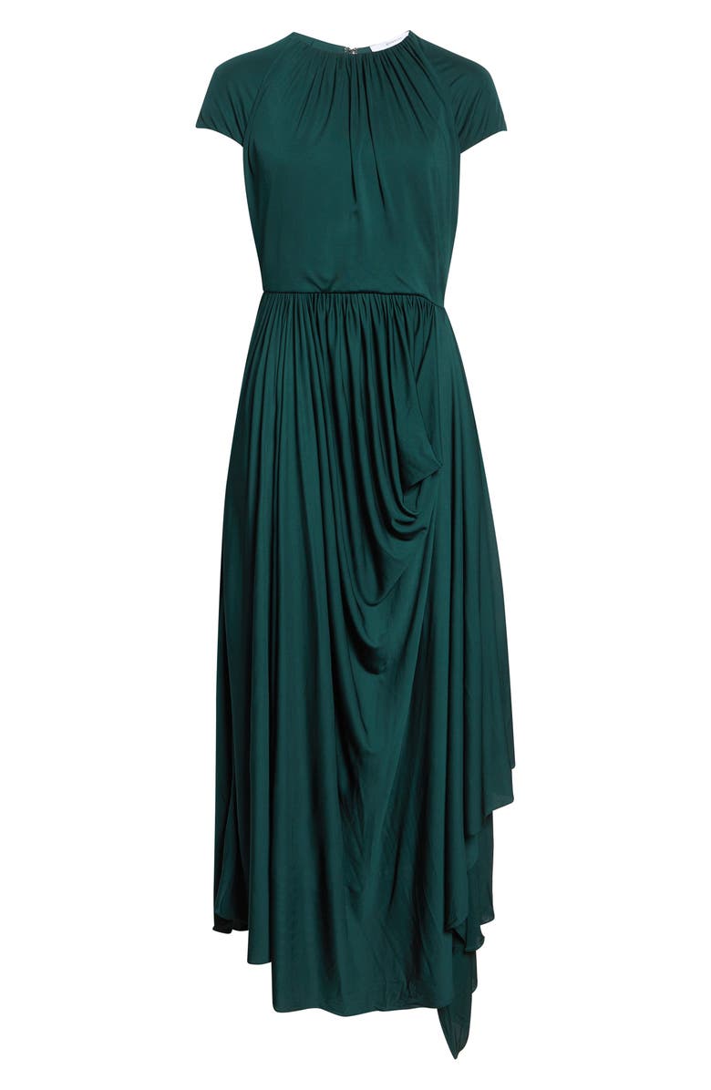 Givenchy Draped Jersey Maxi Dress, Main, color, Green Forest