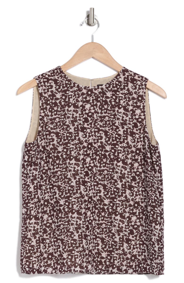 Theory Straight Shell Sleeveless Silk Top, Alternate, color, Darkest Red Mulberry