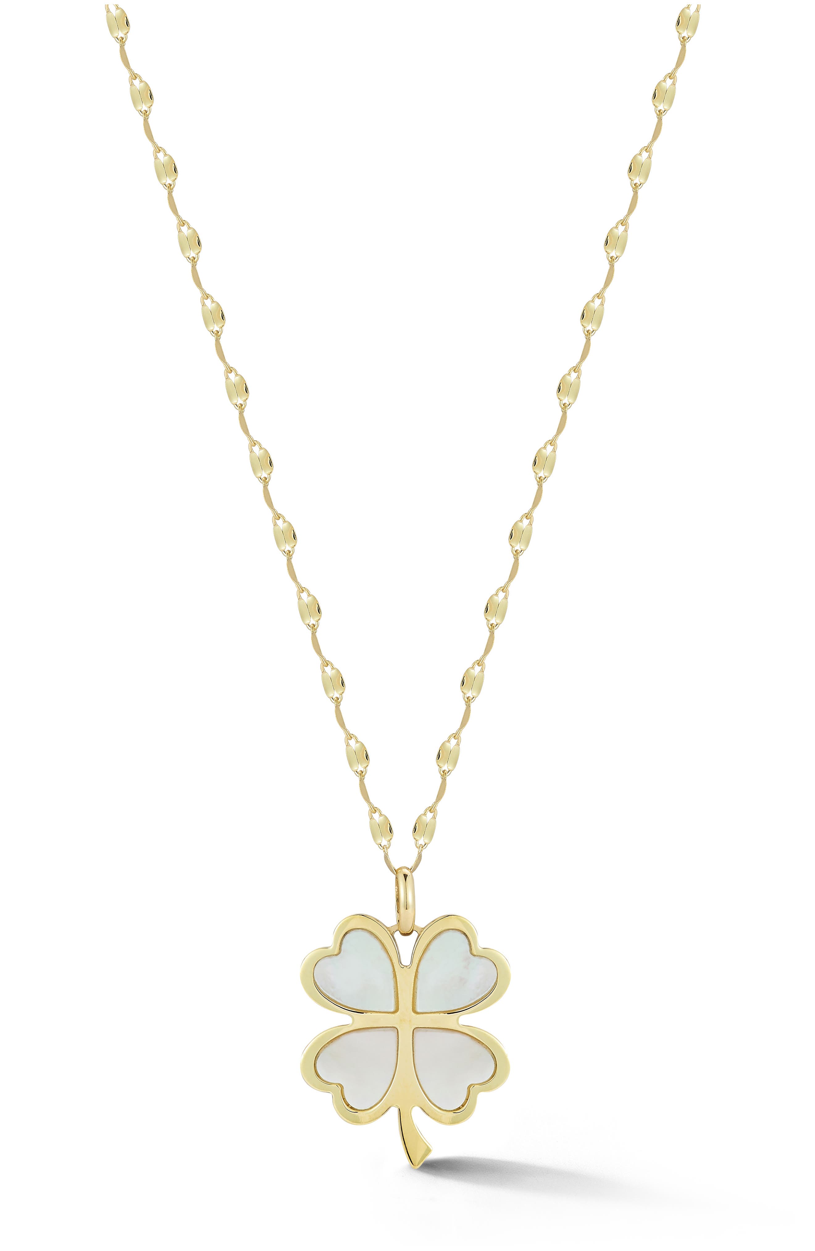 Ember Fine Jewelry 14K Gold Mother-of-Pearl Clover Necklace