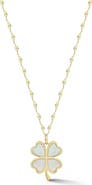 Ember Fine Jewelry 14K Gold Mother-of-Pearl Clover Necklace