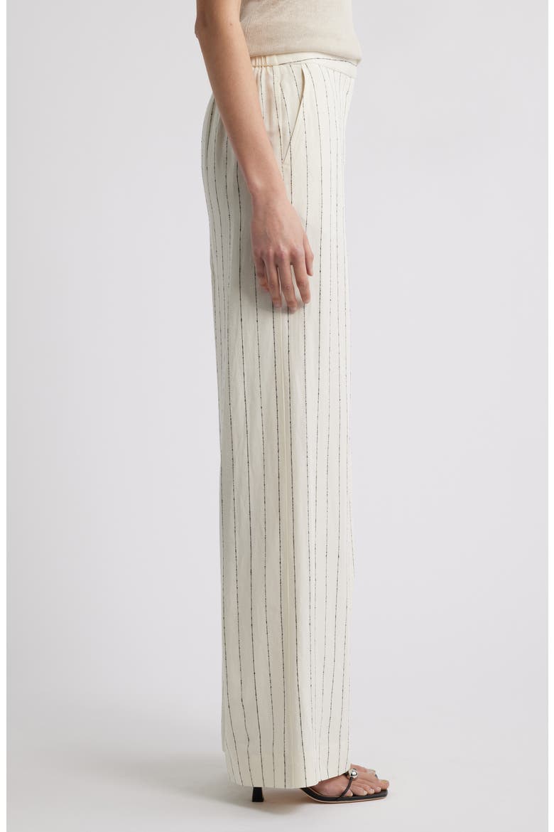 The Lennox Pinstripe Wide Leg Trousers, Alternate, color, IVORY- BLACK PINSTRIPE