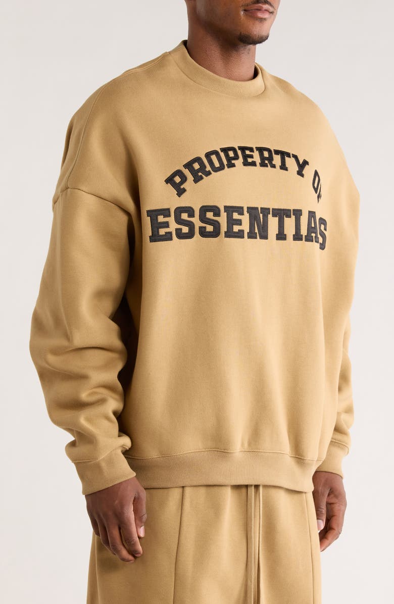Fear of God Essentials Property Graphic Print Crewneck Sweatshirt, Alternate, color, Dune