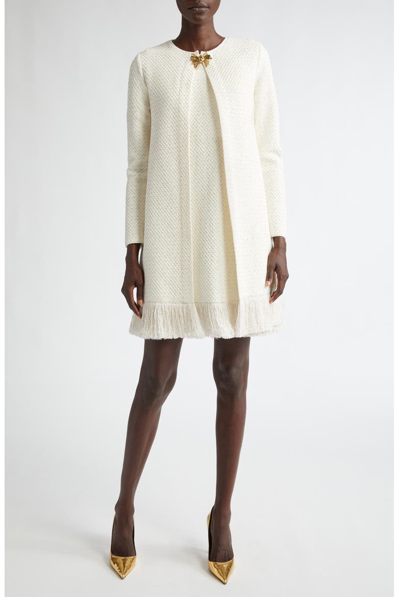 Sequin Fringe Hem Jacket, Alternate, color, IVORY/ GOLD