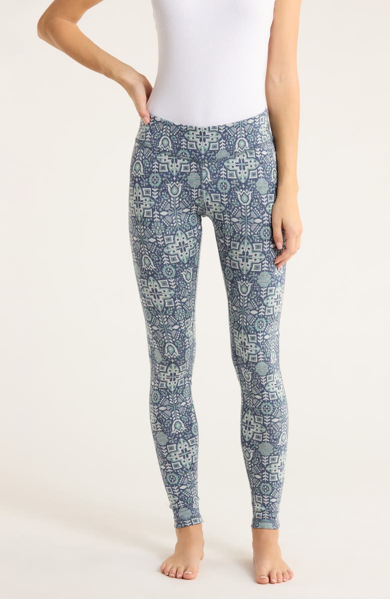 Smartwool Classic Merino Wool Thermal Leggings, Main, color, Nightfall Deco Flora