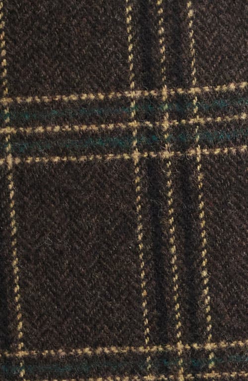 Shop Treasure & Bond Plaid Stand Collar Blazer In Brown- Black Plaid