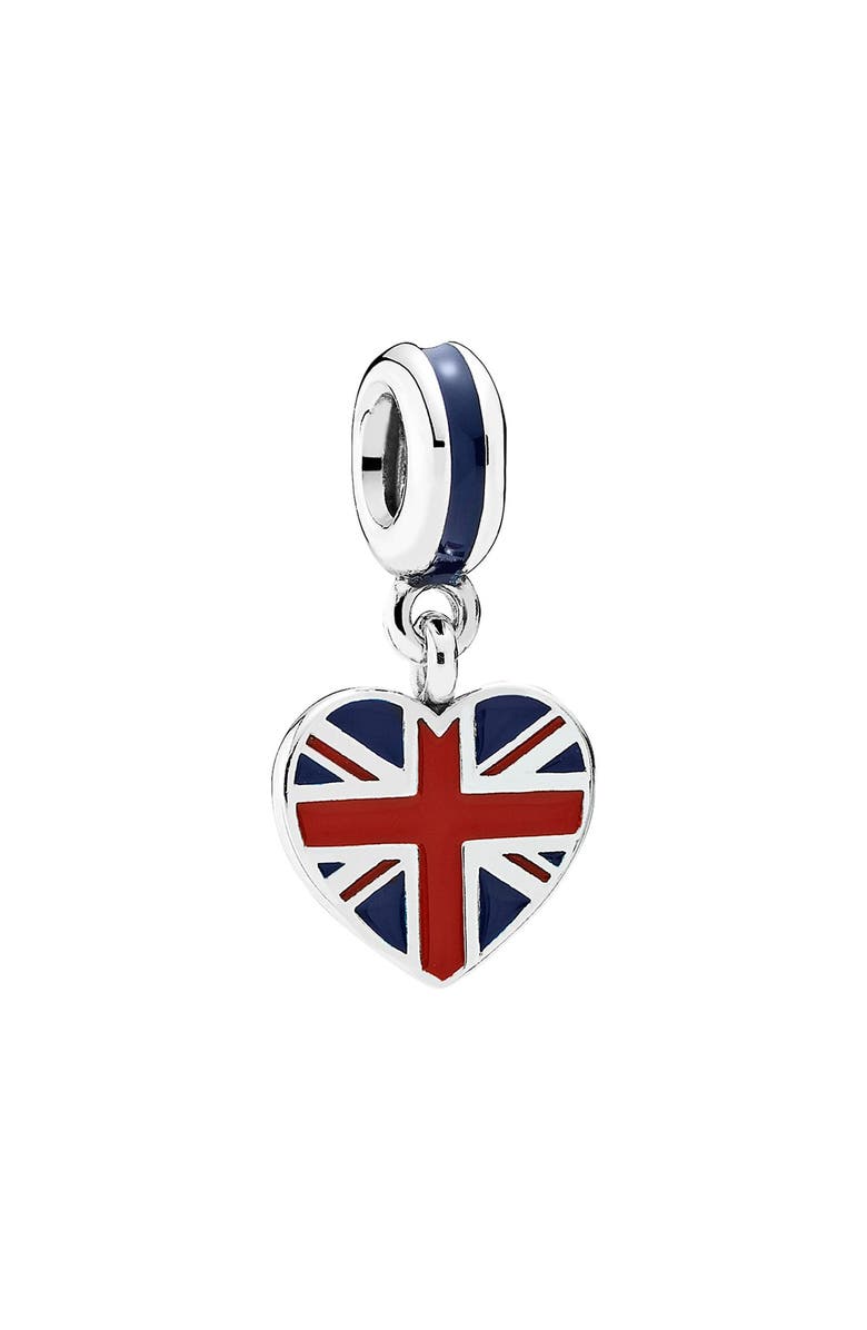 PANDORA Flag Heart Dangle Charm, Main, color, 