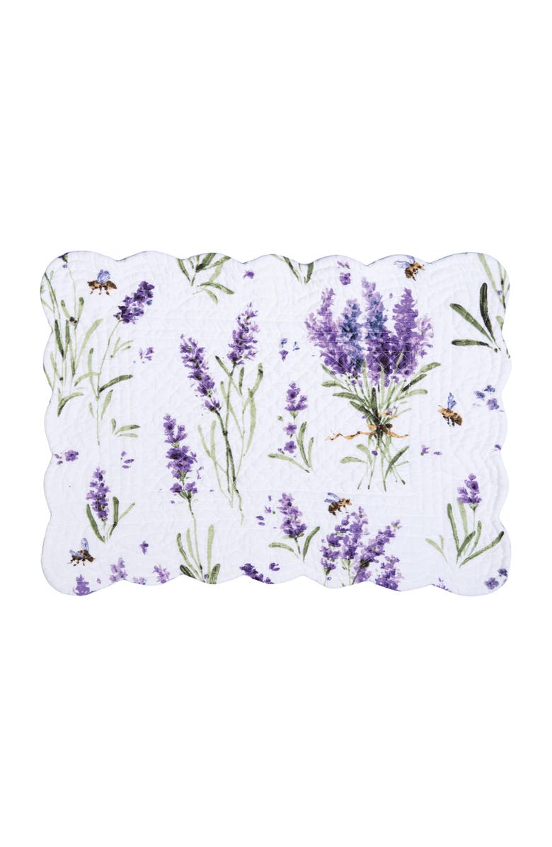 C&F Home Lavender Fields Reversible Machine Washable Scallop Quilt Placemats Set of 6, Alternate, color, Purple