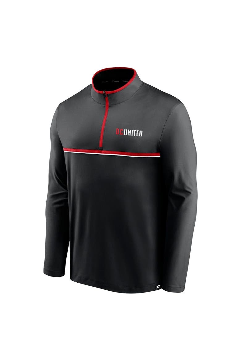 Men's Fanatics Branded Black D.C. United Lineup Quarter-Zip Jacket, Alternate, color, Black