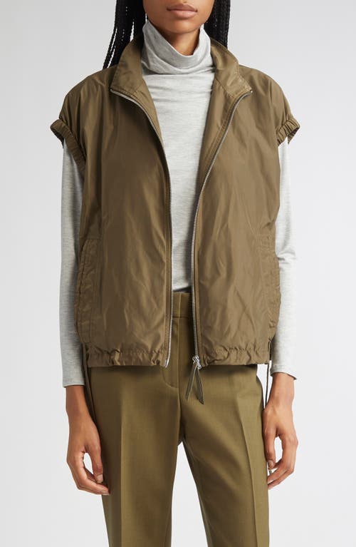 Lafayette 148 New York Ruched Pocket Zip Vest In Green