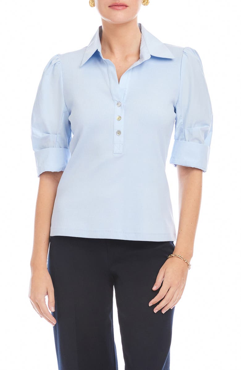 FIFTEEN TWENTY Camden Rib Henley Shirt, Main, color, Light Blue