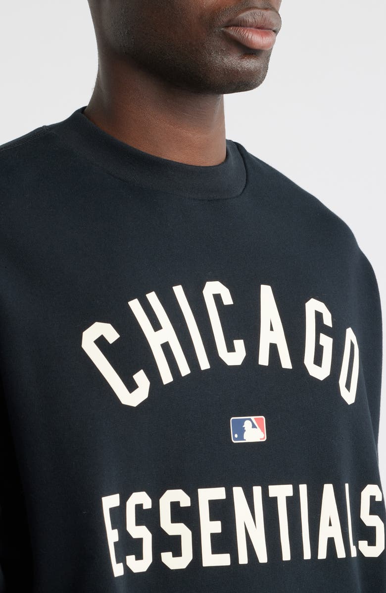 Fear of God Essentials White Sox Cotton Sweatshirt, Alternate, color, Black