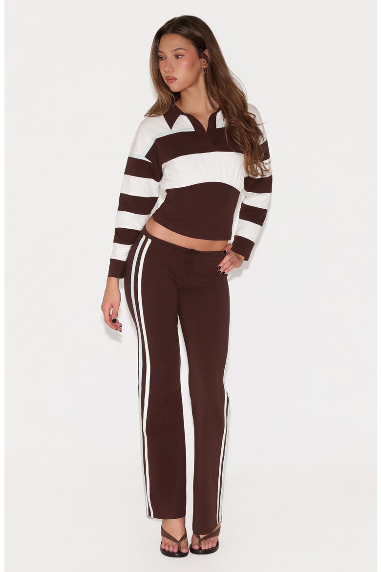 Collins Flare Leg Track Pants, Alternate, color, BROWN