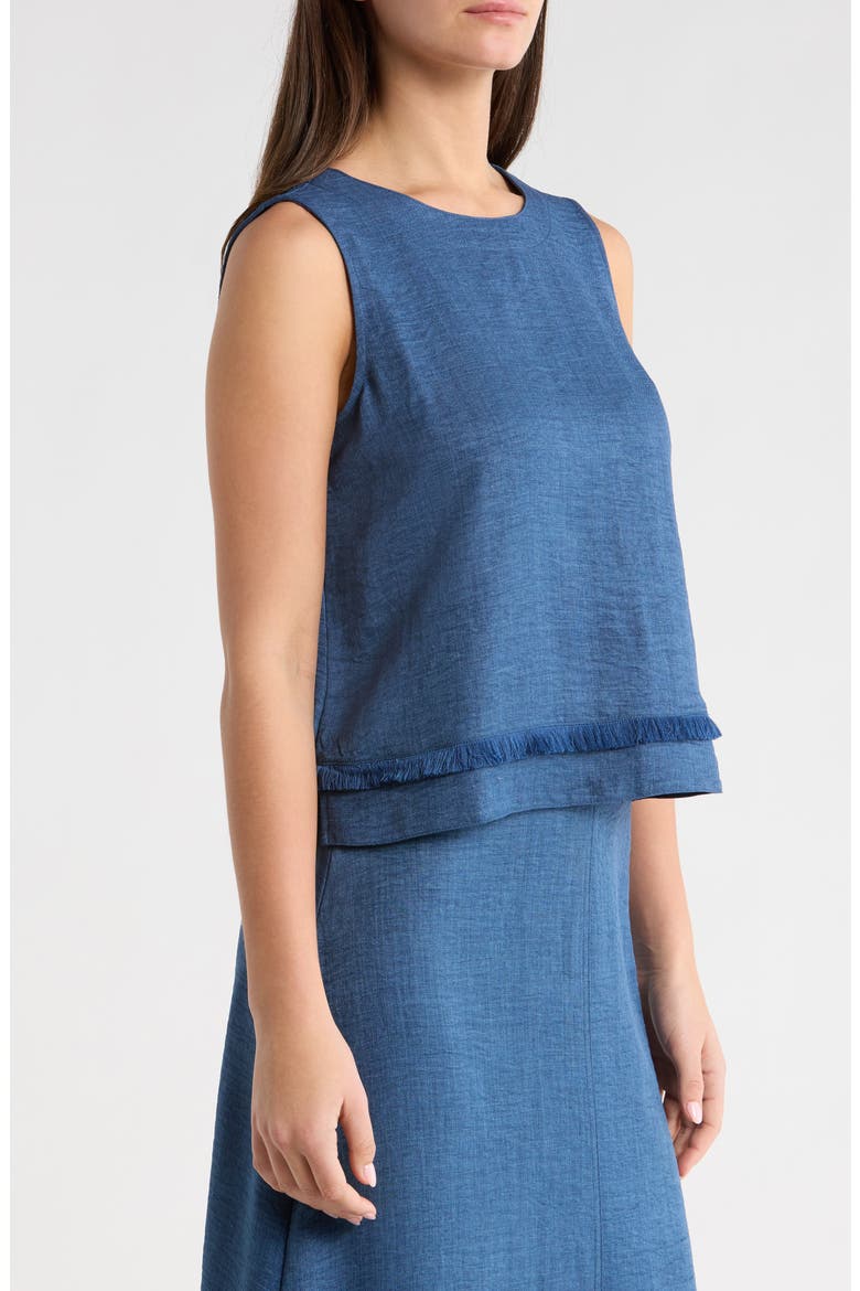 Tiered Fringe Trim Top, Alternate, color, DEEP BLUE