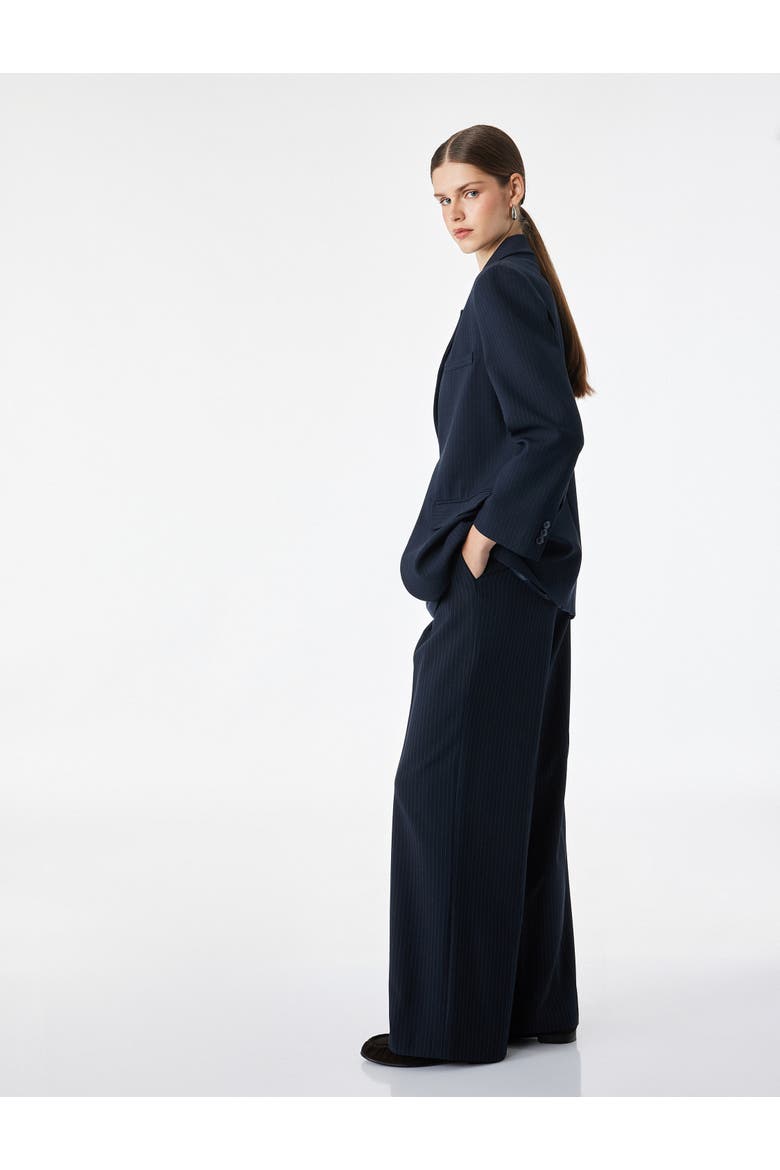 Long Sleeve Double-Breasted Pinstripe Blazer, Alternate, color, NAVY STRIPE