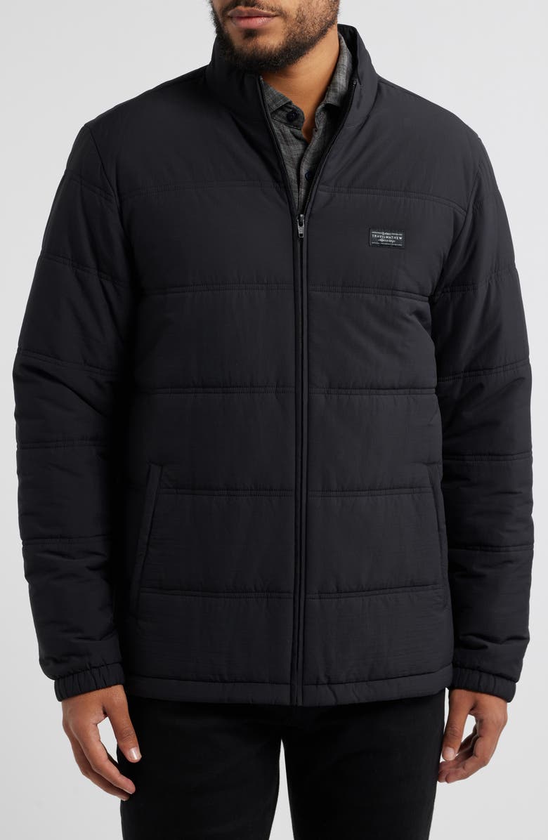 TravisMathew Palisades Nylon Puffer Jacket, Alternate, color, Black