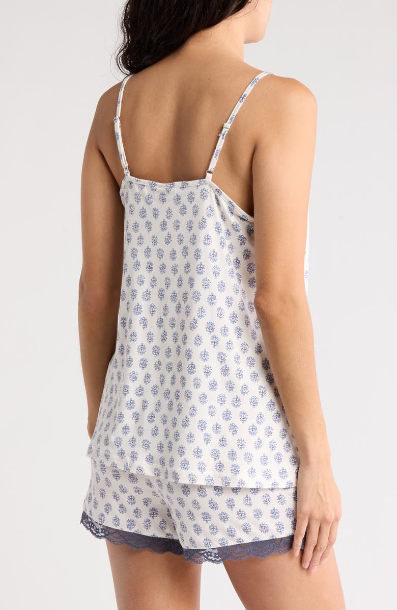 Tahari Lace Trim Short Pajamas, Alternate, color,