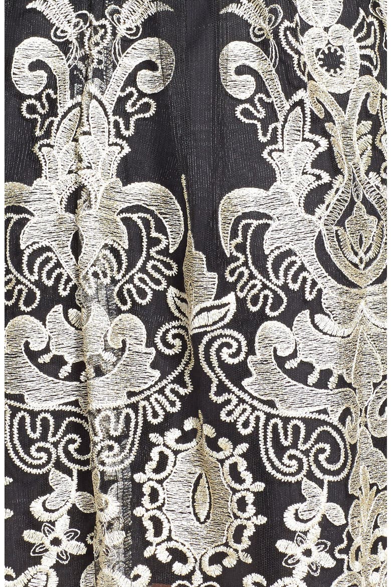 ASTR Embroidered Sleeveless Dress (Nordstrom Exclusive), Alternate, color, BLACK/ GOLD