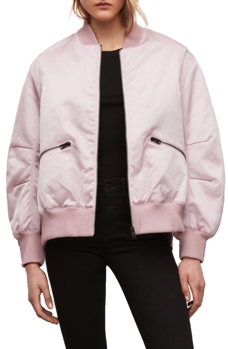 AllSaints Brooke Puffer Bomber Jacket, Main, color,